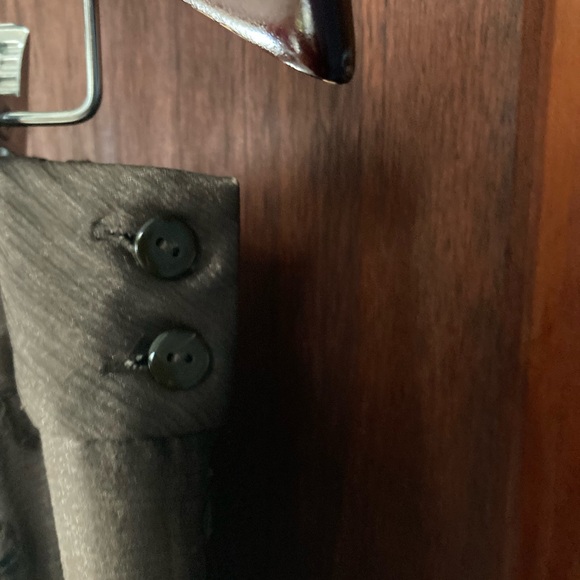 Ann Klein Size 10 midi skirt brown silk chiffon lined with beige silk slip . - Picture 7 of 7